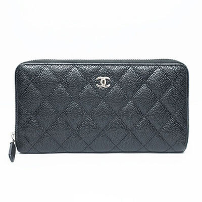 シャネル マトラッセラウンドファスナー シルバー金具 A50097