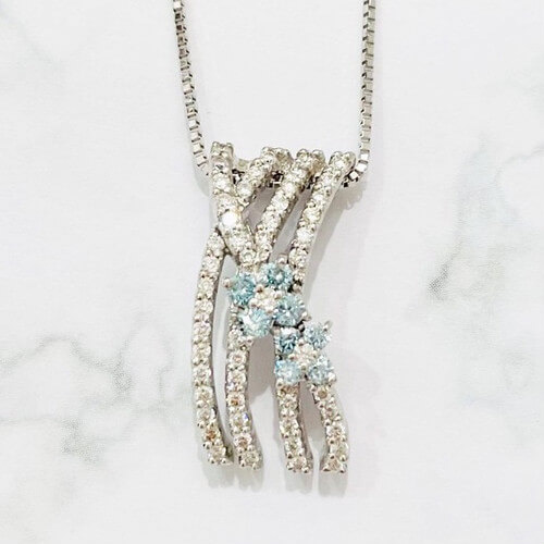 ブルーダイヤネックレス0.41ct K18