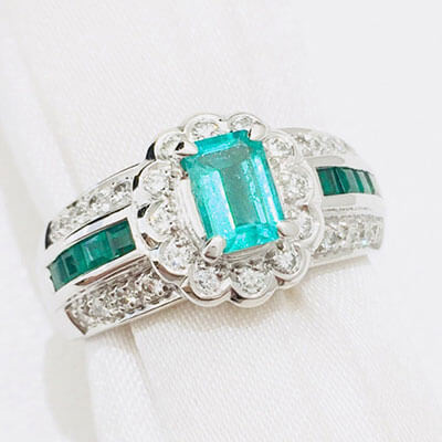 エメラルドリング 1,15ct K18WG