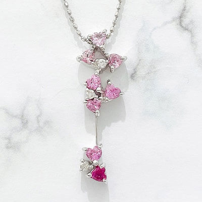 ピンクサファイアネックレス 0.60ct K18WG