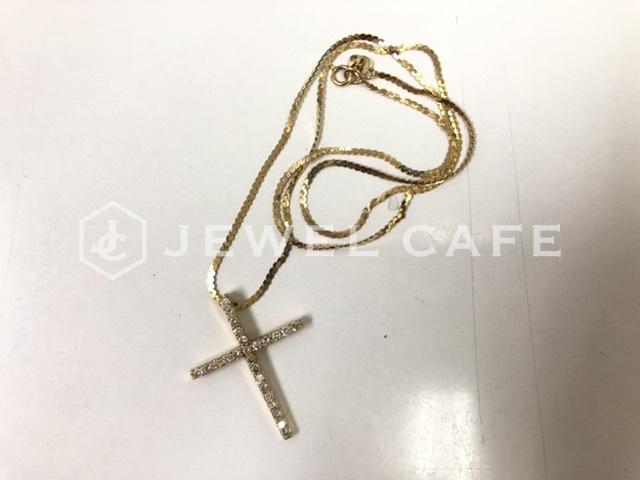 金 K18  メレダイヤ付き ネックレス 