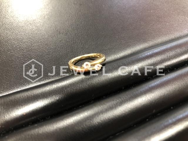 K18素材のメレダイヤ付きリング