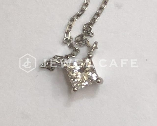 blog画像 プリンセスカットのダイヤモンドネックレス