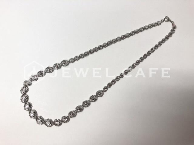 プラチナ850　Pt850　国旗ホールマーク　メレダイヤ付　プラチナネックレス　デザインネックレス　