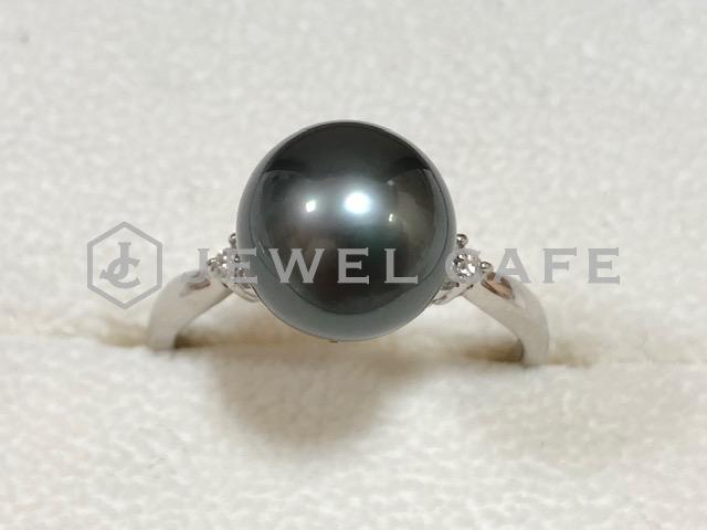 プラチナリング Pt900 黒真珠付きリング