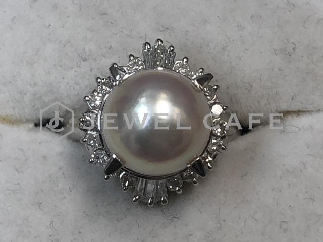 プラチナ900  本真珠メレメレダイヤリング 0.42ct お買取致しました。
