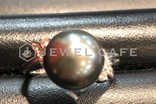 ブラックパールリング PT900 黒真珠