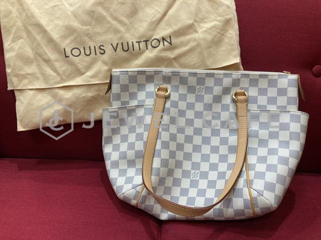 LOUIS VUITTON◇トータリーMM_ダミエ・アズール_WHT/PVC/ホワイト