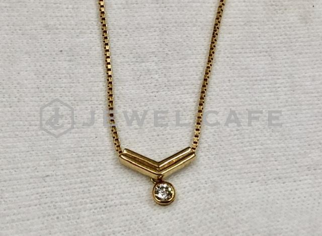 K18 ダイヤモンド付 ネックレス