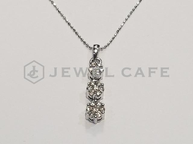 Pt900 メレダイヤモンド付きプラチナネックレス 