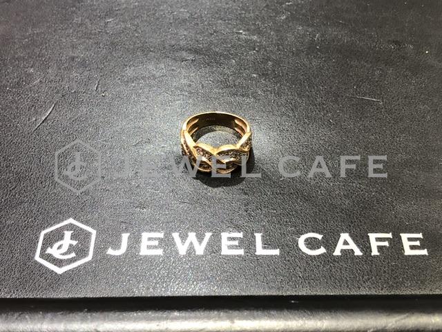 K18のメレダイヤモンド付きリング