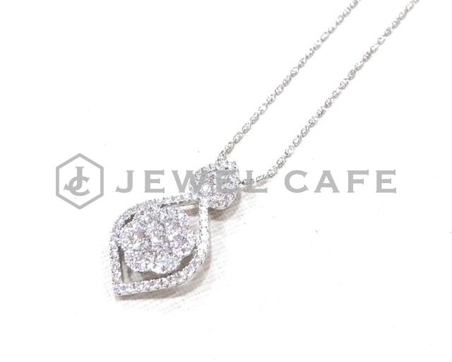 K18WG メレダイヤ計1.26ct ネックレス