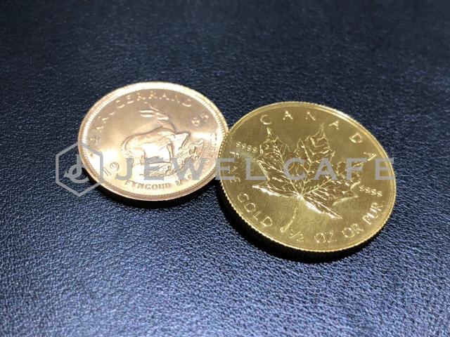 blog画像 24金(K24)メイプルリーフコイン、22金(K22)クルーガーランドコインのお買取り
