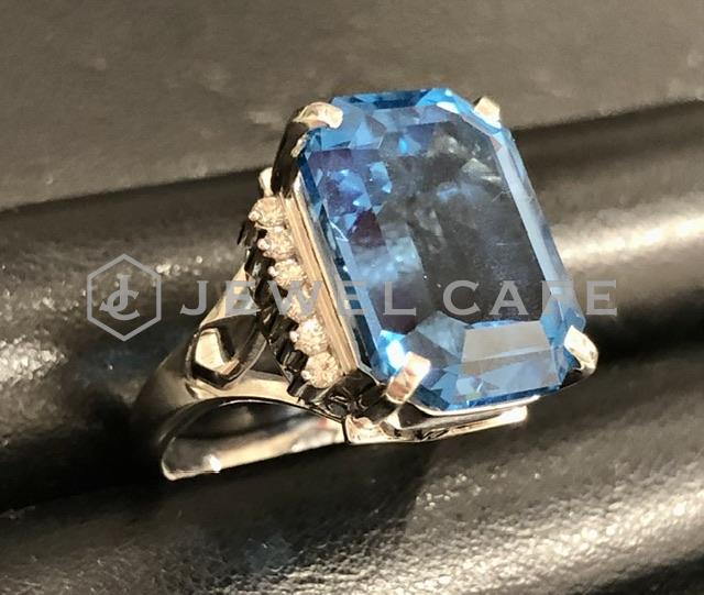 pt900 メレダイヤ 色石付 リング 宝石 ジュエリー