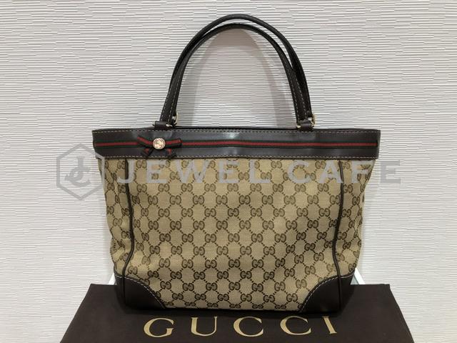 GUCCI グッチ GGキャンバス シェリーライン トートバッグ